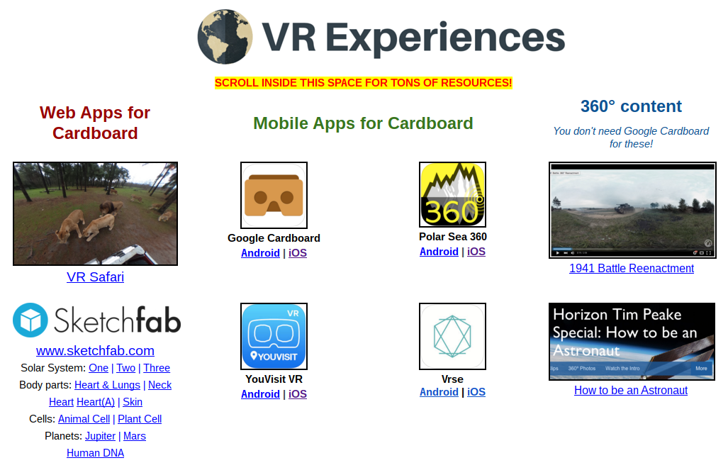 Apps educativas de realidad virtual