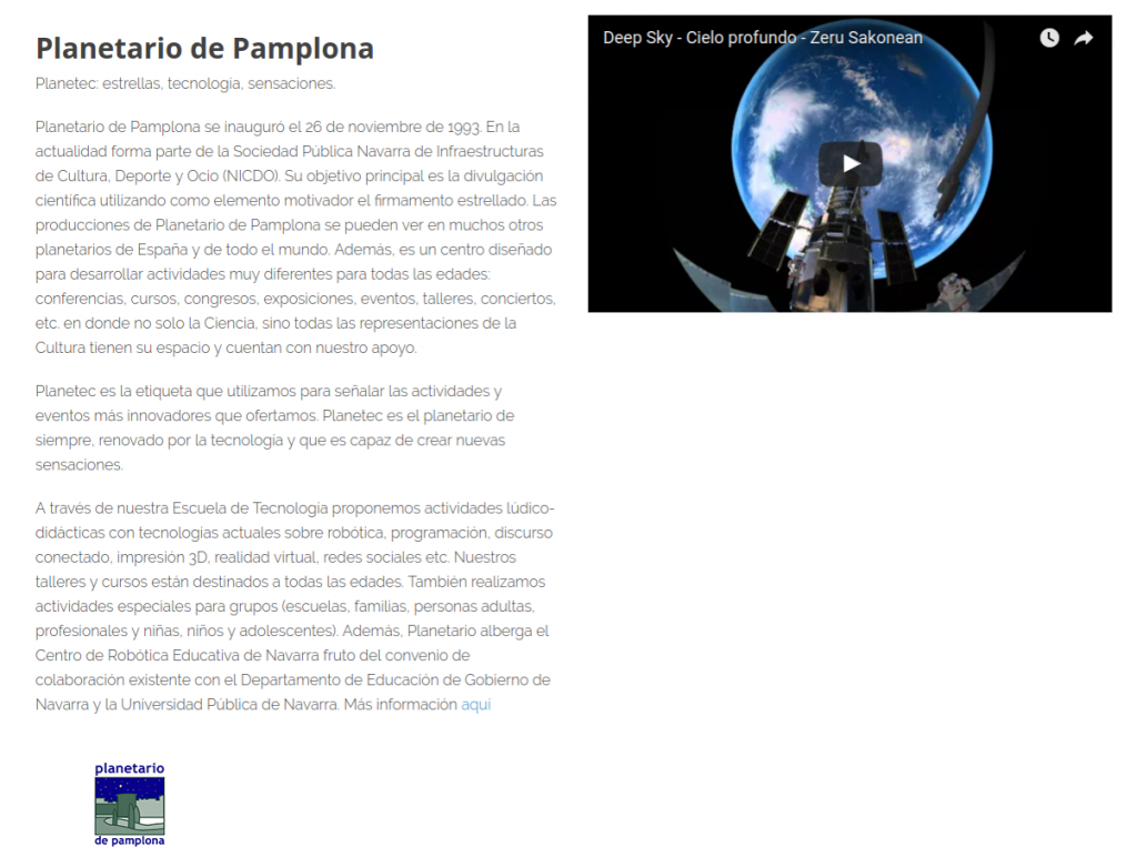 Planetario de Pamplona en BIME Hack Day