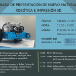 Invitación jornada presentación materiales robótica educativa e impresión 3D